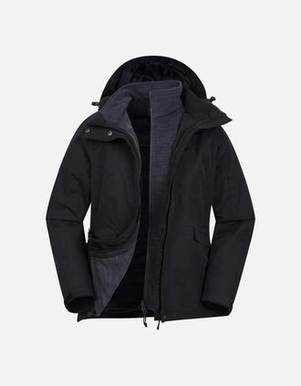 Mountain Warehouse Womens Mountain Warehouse Womens/Ladies Thunderstorm II 3 in 1 Waterproof Jacket - Black - Size: 22