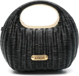 sacai Borsa mini con placca logo - Nero