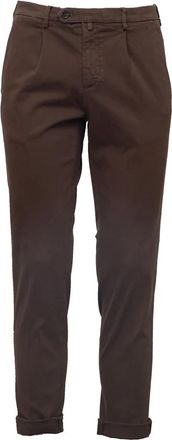BRIGLIA 1949 Gekreukte Chinobroek - Heren - Chinos - Bruin - S - Katoen - Broeken