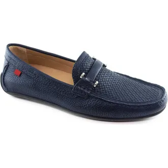 Marc Joseph New York Bryant Park Leather Weave Driver Loafer in Navy Grainy at Nordstrom, Size 10.5