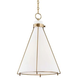 Hudson Valley Lighting Eldridge L&aacute;mpara Colgante 1 Luz A Lat&oacute;n, Vidrio