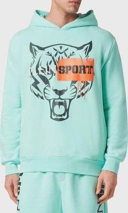Plein Sport Felpa con cappuccio relaxed fit in jersey con logo stampato