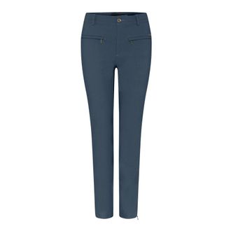 C.Ro Broeken, Dames, Blauw, XS, Leer, Slim-fit Broeken