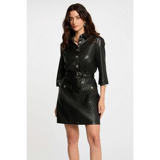 Morgan Korte rechte jurk in imitatieleer