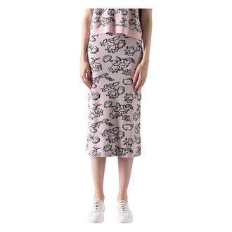 Max Mara Rokken, Dames, Roze, S, Romantische Bloemen Midi Rok
