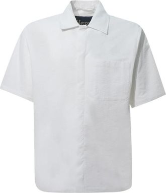 Herno Technical Stretch Seersucker Shirt - Heren - Korte mouwen Overhemden - Wit - M - Overhemden
