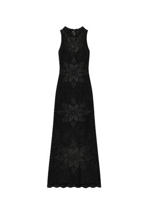 Twin-Set Maxi Dress with Floral Lace Patterns