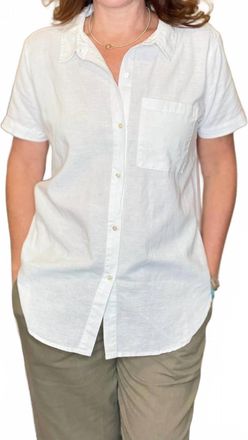 Dylan Short Sleeve Linen Button Down Shirt In White
