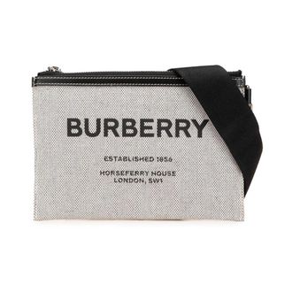 Burberry Pre-owned Cross Body Bags, female, Gray, Size: ONE SIZE Pre-owned Canvas Horseferry Print Callum Crossbody