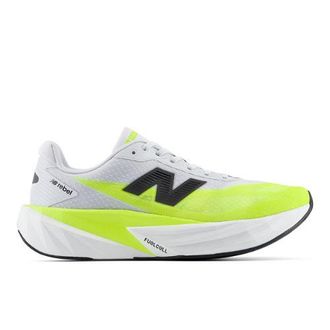 New Balance Mens FuelCell Rebel v5 in Grey/Green Synthetic, size 10.5