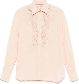 Ermanno Scervino T-shirt con inserti in pizzo - Rosa
