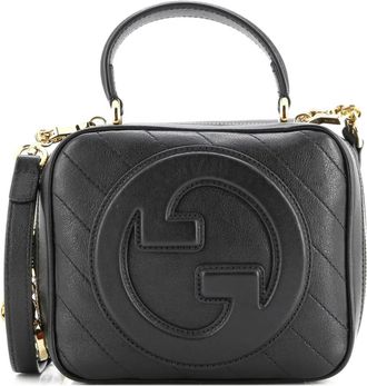 Gucci Blondie NM Top Handle Shoulder Bag Diagonal Quilted Leather satchel - Zwart