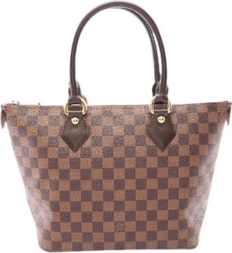 Louis Vuitton Pre-owned Saleya PM Damier Ebene Tote Bag - Dames - Vintage Shopper - Bruin - ONE Size - Leer - Vintage