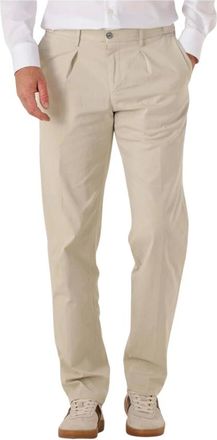 Profuomo Broeken, Heren, Beige, XL, Linnen, Zand Chino Trouser Sportcord