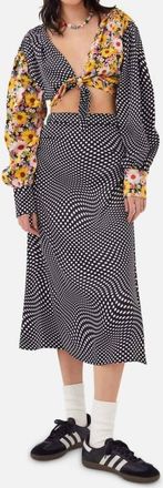 For Love & Lemons Anya Crop Top In Black Multi