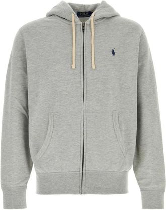 Polo Ralph Lauren Katoenen sweatshirt - Heren - Vesten met rits - Grijs - L - Katoen - Hoodies & sweatvesten