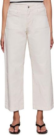 Sanctuary League Stretch Cotton Crop Utility Pants in Light Oat at Nordstrom, Size 28