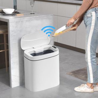 OEM Cubo De Basura Inteligente, 14 Litros, Autom&aacute;tico, Con Detector De Olores Y Tapa Sin Contacto Para Ba&ntilde;o, Dormitorio, Cocina Y Oficina - Blanco
