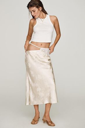 For Love & Lemons Adrift Satin Midi Skirt
