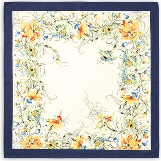 Saachi Bloom Border Square Scarf in Black/White at Nordstrom Rack