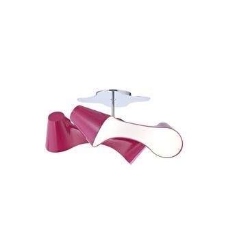 Netlighting Ora Rectangular Ceiling 2 Arm 4 Light E27 Gloss PurplePolished Chrome in Cerise