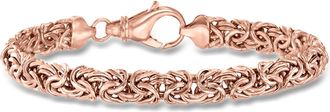 Ross-Simons 18kt Rose Gold Over Sterling Silver Byzantine Bracelet
