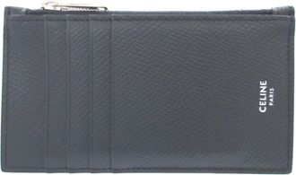 Celine Navy Leather Card Wallet (Pre-Owned)