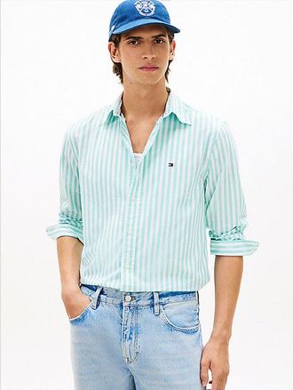 Tommy Hilfiger TH Flex Regular Fit Stripe Poplin Shirt