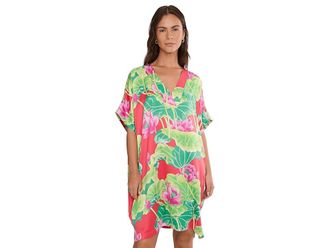 N by Natori Ascendant Lotus Printed Satin Sleepshirt Womens Jumpsuit & Rompers One Piece Pink : L (Womens 14-16), Polyester/Satin/Spandex