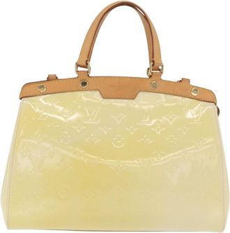 Louis Vuitton Brea Handbag Monogram Vernis Beige Patent_Leather Handbag (Pre-Owned)