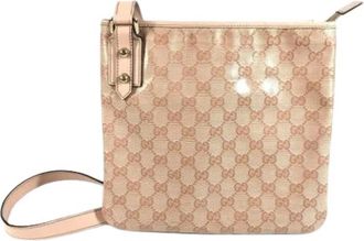 Gucci Pre-owned Vintage Pochette Schoudertas - Dames - Vintage Schoudertas - Beige - ONE Size - Leer - Vintage