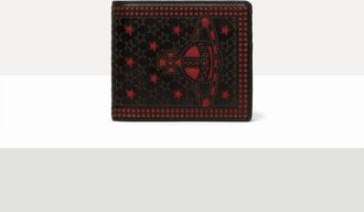 Vivienne Westwood Bifold Wallet Laser Cut Leather Shiny-black-red One Size Men