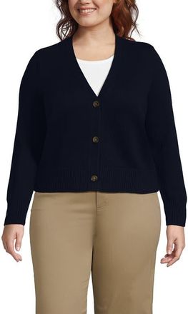 Lands End Drifter Vneck Dress Cardigan Sweater in Radiant Navy at Nordstrom, Size 1X