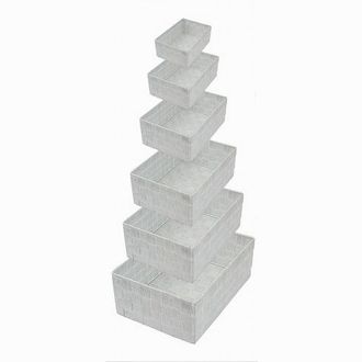 Trade Shop Trade Shop - Set 6 Pz Scatola In Tessuto Organizer Scaffali Porta Oggetti Grigio Chiaro 79066