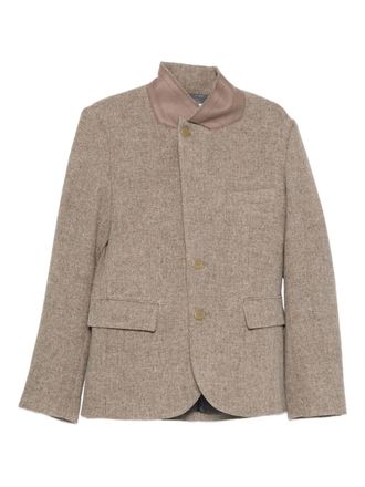 6397 herringbone blazer - women - Polyester/Viscose/Wool - S - Brown