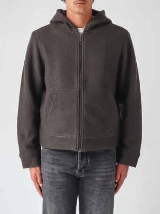 Emporio Armani Felpa con cappuccio in misto lana e cotone con zip