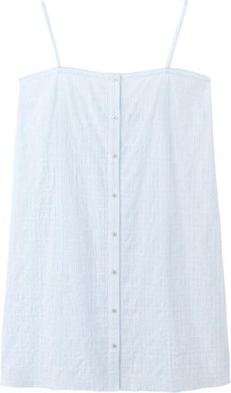 Mango Picot Stretch Cotton Nightgown in Blue at Nordstrom, Size Medium