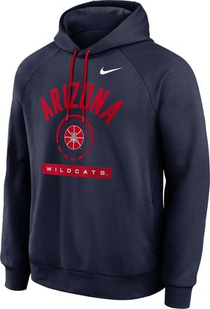Nike Arizona Courtside Nike Mens Dri-FIT College Pullover Hoodie in Blue | 04EJ069KUAN-USU