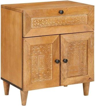 vidaXL Bedside Table Light brown 50 x 33 x 60 cm Solid mango wood vidaXL