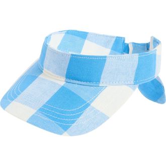 Loeffler Randall Bow Visor in Blue Gingham at Nordstrom Rack