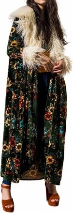 Jennifer & Grace Penny Pine Blossom Faux Fur Jacket In Multicolor