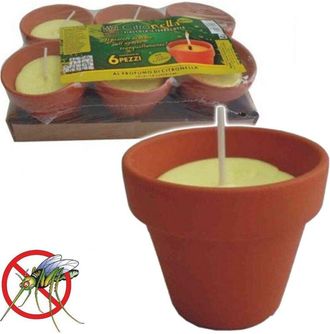 Trade Shop Trade Shop - Confecto 6 Pz Citronella Coccine En Diameter Terracotta 10 Cm Antizance