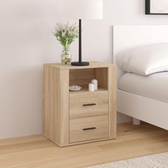 vidaXL Vidaxl - Mesita De Noche Madera Contrachapada Roble Sonoma 50x36x60 Cm
