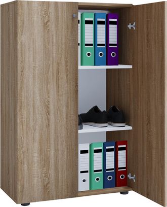 ebuy24 Armario De Oficina Vcm Con 3 Compartimentos Armario De Archivo Moderno Con Puertas Giratorias Dimensiones Aprox. An. 70 X Al. 110 X T. 40 Cm - Lona 3 