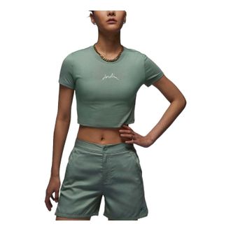 Nike Jordan (WMNS) Air Jordan Graphic Slim Fit Crop T-shirt Asia Sizing Light Green FN5721-304