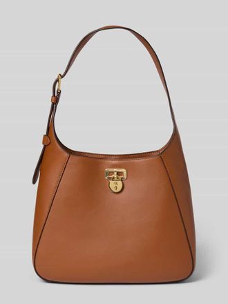 Lauren Ralph Lauren Lederhandtasche mit Label-Applikation Modell TANNER in Cognac, Gr&ouml;&szlig;e 1