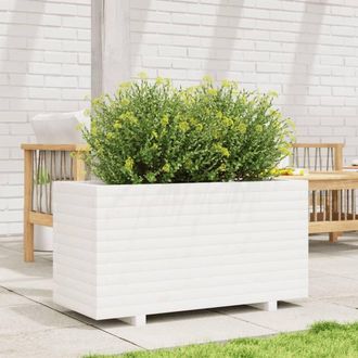 Berkfield Home Decorative Garden Planter White 90x40x49.5 cm Solid Wood Pine