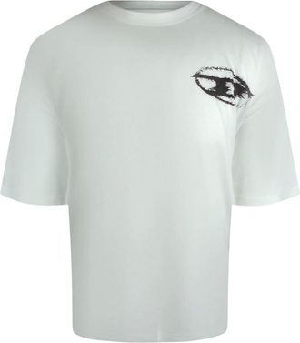 Diesel Mens Diesel Box Fit White T-Shirt - Size: 38