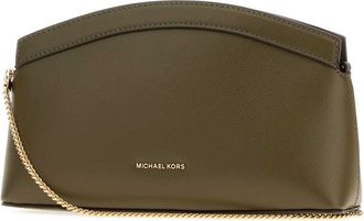 Michael Kors Womens Olive Green Leather Small Athena Clutch Loden Borse A Mano