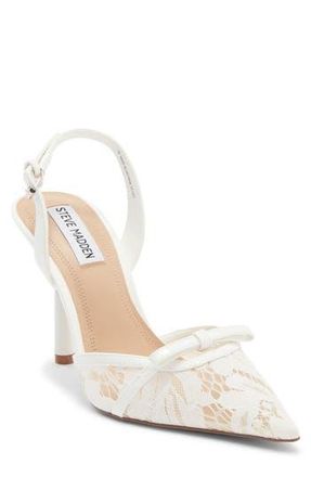 Steve Madden Sereena Lace Slingback Pump in Bone at Nordstrom Rack, Size 11